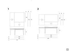 Pares Tisch: 1) erweiterbar Modell cm 120x120 - 2) erweiterbar Modell cm 92x160