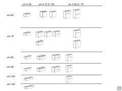 Atlantic Unterschrank p.45 Breiten cm 60 / 70 / 85 / 95 / 105 / 120 - Modellplan in verschiedenen Höhen