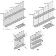 Spezifikationen - Platte (A), Regal (B), Sitzbank (C)