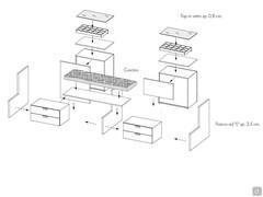 Layout - Izar Schubladeninsel mit Doppelsitz