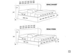 Bett Colibrì - Modelle und Maße (* Bitte beachten Sie: die Modelle King Size und Super King Size sind nur mit einem 200 cm tiefen Lattenrost erhältlich)