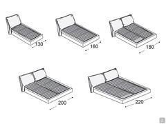 Bett mit weichem Kopfteil in Kissenoptik Becket - Verfügbare Breiten