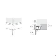 Technische Diagramme und Maße - Modell mit Bettrahmen mit Füßen