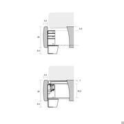 Technische Diagramme und Maße - Modell mit Bettrahmen mit Füßen