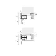 Technische Diagramme und Maße - Modell mit Bettrahmen mit Füßen