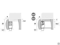 Technische Diagramme und Maße: Bettrahmen ohne Staukasten und Bettrahmen mit Staukasten mit einfacher und doppelter Steigung