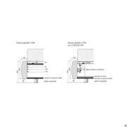 Diagramm der Füße des gepolsterten Bettrahmens  (Maße in Millimetern angegeben)