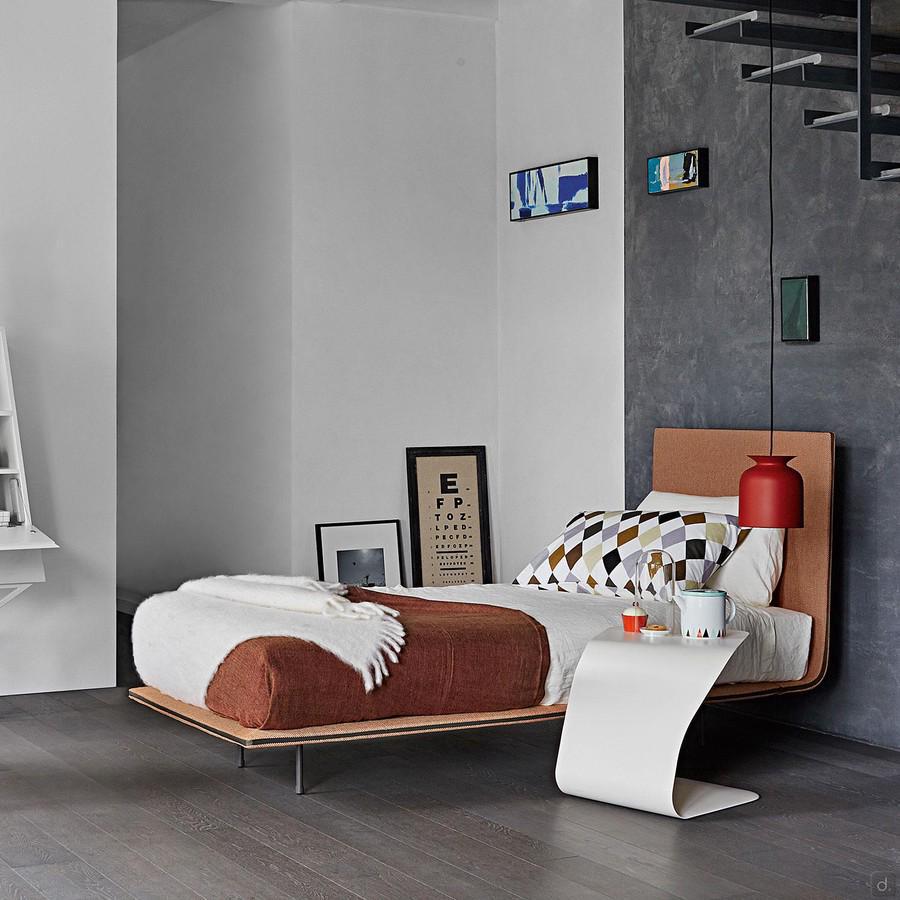 Einzelbett mit essentiellem Design Thin von Bonaldo