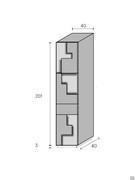 Diagramme und Maße des Bücherregals Lima