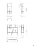 Schema der Dimensionen des minimalistischen und modernen Bücherregals Twigs von Bonaldo