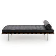 Day Bed Chaise Longue aus schwarzem Anilinleder