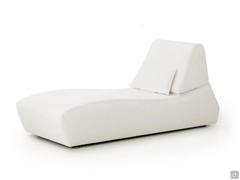 Chaise longue Bender in weissem Kunstleder