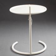 Eileen Gray höhenverstellbarer, weiß lackierter Couchtisch