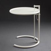 Eileen Gray höhenverstellbarer, weiß lackierter Couchtisch