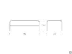 Classic Designer Couchtisch aus Glas - Maßzeichnung