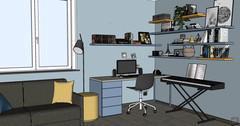 3D Design Wohnzimmer/Wohnzimmer - Studioansicht