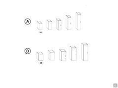 Fly Oberschrank: A) Breite cm 30 erhältlich mit Höhe cm 64-80-96-128-160 - B) Breite cm 45 erhältlich mit Höhe cm 64-80-96-128-160 