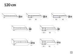 Hängeschrank California - Zeichnungen und Maße für Modelle mit einer Breite von 120 cm