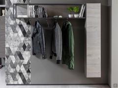 FreeHand 10 Garderobenschrank - Garderobe, offene Fächer mit Bücherregal und klappbarem Hängeschrank