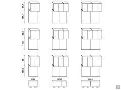 Diagramme und Modularität des Wide Bridge Garderobenmoduls cm h.229.5