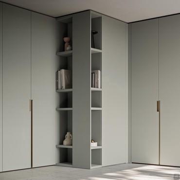 Kleiderschrank mit Ankleidezimmer Wide Modell mit offenen Außenfächern + Innenfach