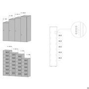 Tilt Flügeltüriger Kleiderschrank T.47,8: Höhen- und Seitenwand-Bohrschema