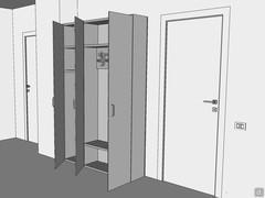 Tilt T.35 Drehtürenschrank: Komposition mit einer Breite von 138 cm (Module 42 + 87 cm)