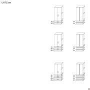 Kleiderschrank mit Türen und Schubladen Pacific - 97,5 cm