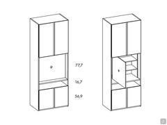 Modul mit eingebautem TV für Lounge-Schränke   - Maße der Fach 