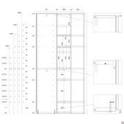 Kleiderschrank mit Garderobe Wide mit offenen Außenfächern + Innenablage: spezifische Maße mit Modulkorpus cm t.59