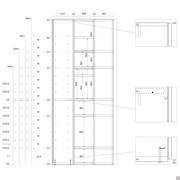 Kleiderschrank mit Garderobe Wide mit offenen Außenfächern + Innenablage: spezifische Maße mit Modulkorpus cm t.41,6