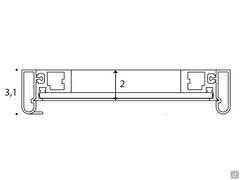 Ausschnitt der Arktis-Tür, mit einem 2 cm dicken Metallrahmen und einer Gesamttiefe von 3 cm aufgrund des integrierten Griffs