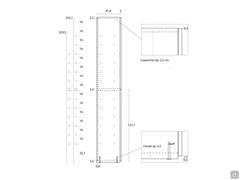 Lochmuster im 41,6 cm tiefen Rahmen der platzsparenden Glasvitrine Arctic Wide