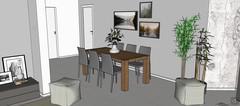 3D Design Wohnzimmer/Wohnzimmer - Tischansicht