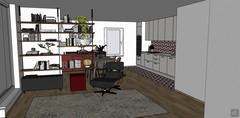  3D Design Wohnzimmer/Wohnzimmer - Bücherregal