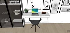  3D Design Wohnzimmer/ Living Room - Schreibtisch