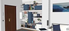 3D Design Wohnzimmer/Wohnzimmer - Bücherregal Detail