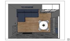  Projektentwurf 3D Wohnzimmer/ Wohnraum - Ansicht von oben