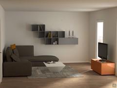 Progettazione 3D Open Space - render zona relax