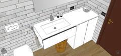 3D-Badezimmerdesign - Waschbeckenschrank Detail