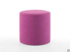 Fuchsia Stoff runder Hocker