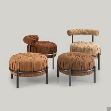 Mignon-Design Plissee- Hocker-Set