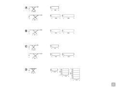 Modelle und Abmessungen des Konsolentisches Terminal von Cattelan: A) feststehend mit abgezogener Kante B) feststehend mit abgerundeten Ecken C) feststehend mit Keramiksteineinsatz D) feststehend und ausziehbar bis 122 oder 200 cm