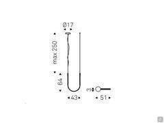 Hängemodell mit n.1 Diffusor: cm 51 t.3 h.64 (h. max. 250 cm)