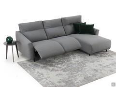 Sofa Prado Outlet mit zwei Sitzen mit Entspannungsmechanismus, seitlich und mittig