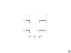 Wide Desk - Technische Diagramme des Schreibtisches mit oder ohne Rückenlehne und Schubladen