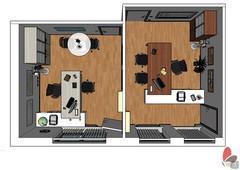 3D Projekt Büro 1 - Ansicht von oben