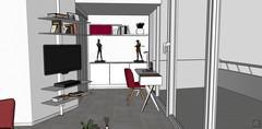  3D Design Wohnzimmer/Wohnzimmer - Blick in den Arbeitsbereich