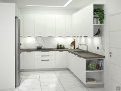 Progettazione 3D Open Space - render cucina