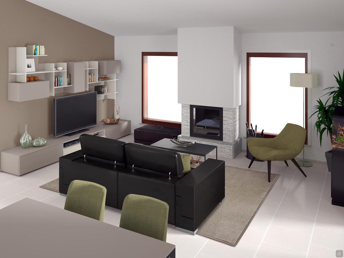  3D-Wohnzimmer/Wohnzimmergestaltung - Rendering-Bild